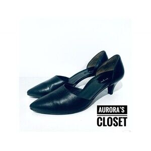 Paul Green 10 Black Leather D’Orsay Heels Closed Toe Kitten Julia $300